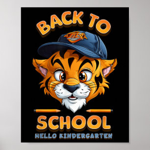 Poster Olá Camisa de Criança Jardim de Infância Tigre - V