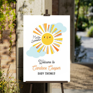 Poster Olá Chá de fraldas Sunshine Bem-vindo