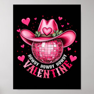 Poster Olá Dia dos Namorados Disco Cowboy Chapéu Ocidenta