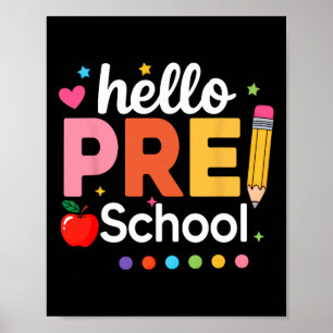 Poster Olá Equipe de Crianças da Pré-escola Professora Pr