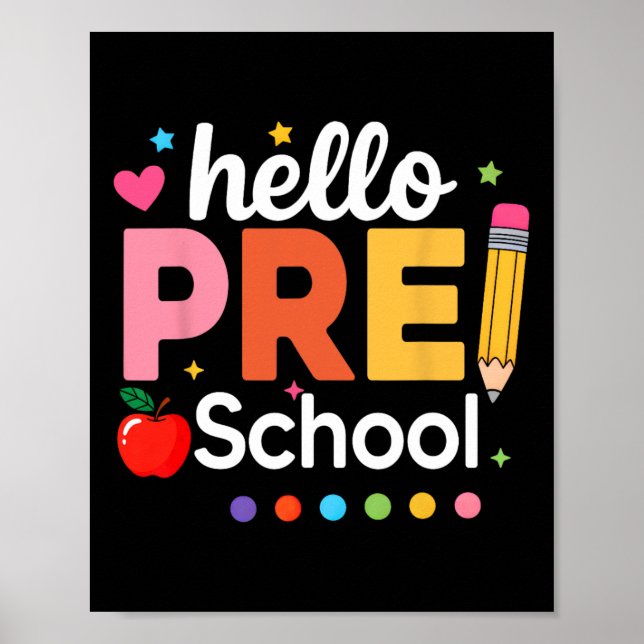 Poster Olá Equipe de Crianças da Pré-escola Professora Pr (Frente)