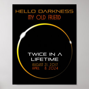 Poster Olá Escuridão Meu Velho Amigo Diversão Eclipse Sol