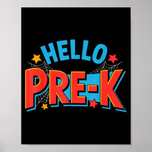 Poster Olá esquadrão pré-k de pré-escola aranha de volta 