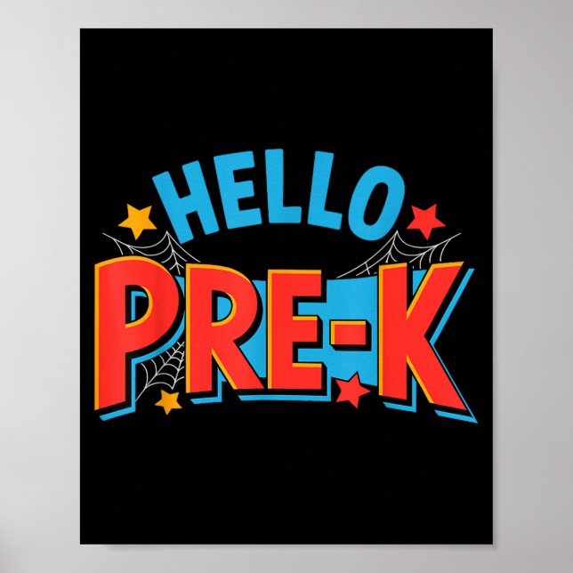 Poster Olá esquadrão pré-k de pré-escola aranha de volta  (Frente)