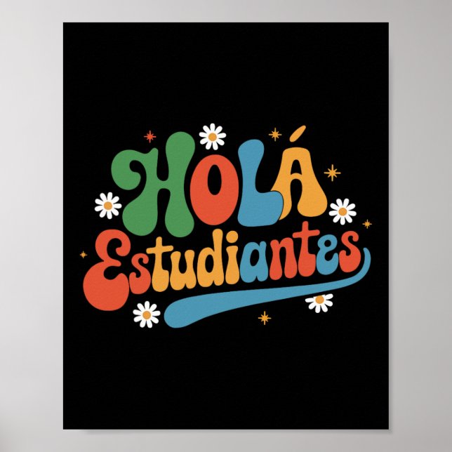 Poster Olá Estudantes Professora De Volta à Escola em Esp (Frente)