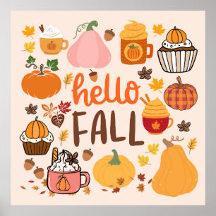 Poster Olá Fall Pumpkins