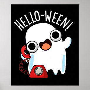 Poster Olá, Funny Ghost Pun Dark BG