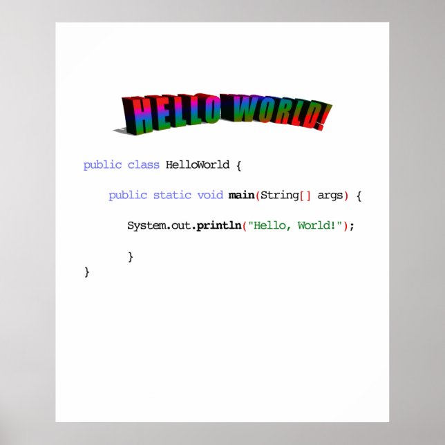 Póster Olá, geek mundial saudando Java (Frente)