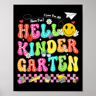 Poster Olá Jardim de Infância Sorria De Volta Ao Ensino E