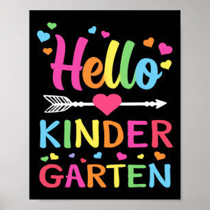 Poster Olá Kindergarten Team Kinder de volta ao Teac da e