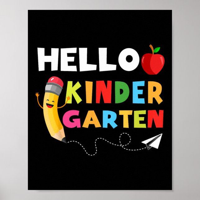 Poster Olá, Kindergarten Team Kindergarten, volta à escol (Frente)
