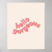 Olá, linda, pinta-rosa, arte de tipografia