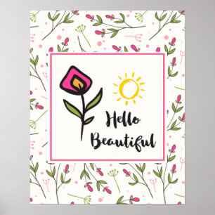Poster Olá Lindos Wildlflower Bonito e Sol