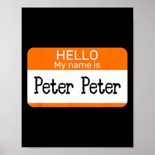 Poster Olá Meu Nome É Peter Sticker Nome de etiqueta Em U