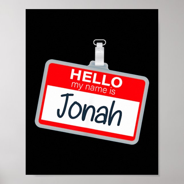 Poster Olá O Meu Nome É Jonah Roupa Divertida de Hallowee (Frente)