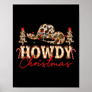 Poster Olá Papais noeis de Natal Leopard Fofo Ocidental