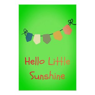 Póster Olá Pequena Arte de Parede para Berçário Sunshine