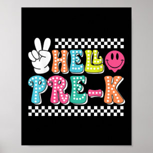 Poster Olá Pré-k De Volta À Escola Professora Clroom Men