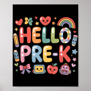 Poster Olá Pré-k De Volta À Escola Professora Envolvido G