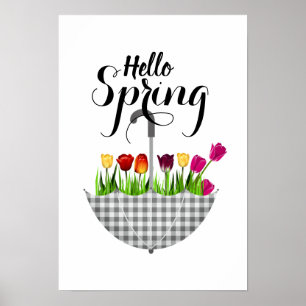 Poster Olá, Primavera Modern Art para Decoração Domés