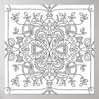 Poster Olá Primavera: Página de Coloração Inspirada na Na