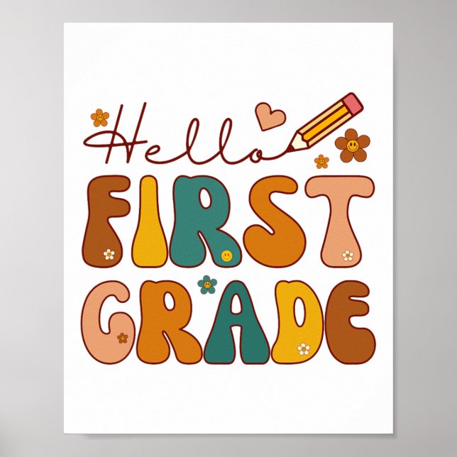Poster Olá Primeiro Ano 1º Ano De Volta à Escola Professo (Frente)