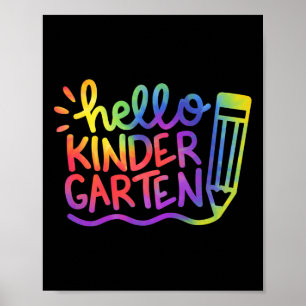 Poster Olá Professor do jardim de infância Tie Dye Bem-Vi