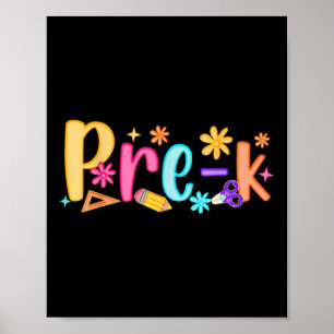 Poster Olá Professora Pré-k Menina Miúda Preppy Prek De V