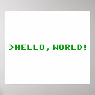 Poster Olá! programação informática do mundo