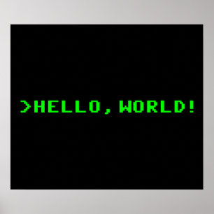 Poster Olá! programação informática do mundo