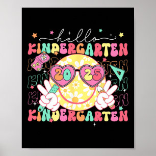 Poster Olá Rosto Sorridente Jardim de Infância Volta às A