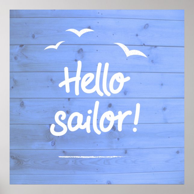 Poster Olá Sailor Fun Barco Beach Art (Frente)