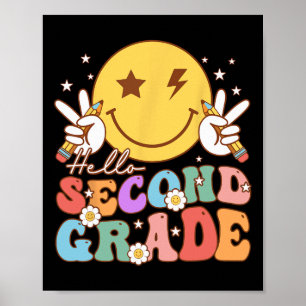 Poster Olá Segunda Série Hippie Sorriso Rosto Vintage Ver