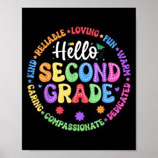 Poster Olá, Segundo Ano De Volta À Escola Para Crianças E