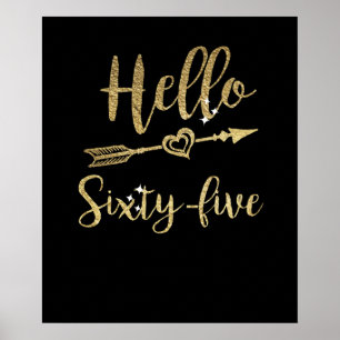 Poster Olá, Sessenta e cinco de aniversário, 65 de aniv