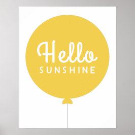 Poster Olá Sunshine | Amarelo-branco escandinavo