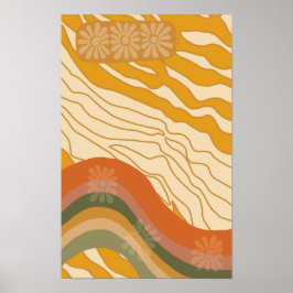 Poster Olá Sunshine - Garota das Flores Retrô