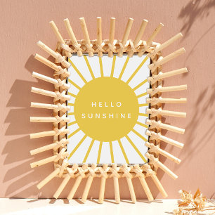 Poster Olá Sunshine Sol Mostarda Amarelo Escandinavo Mo