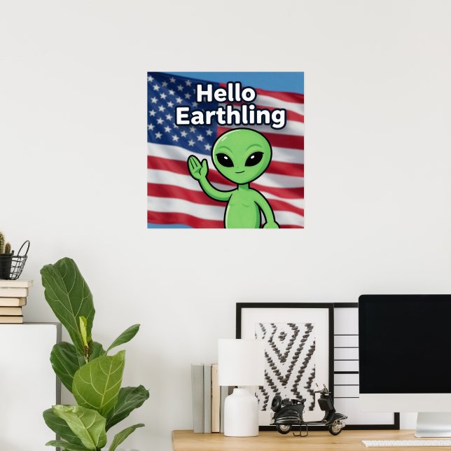 Poster Olá Terrestre (Escritório em casa)