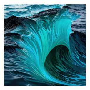 Póster "Ola Tiburón" Onda Azul De Tubarão