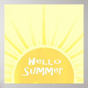 Poster Olá, verão, pintura solar