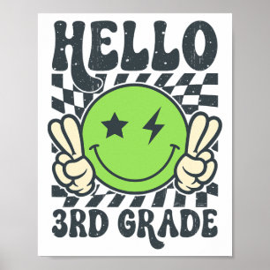 Poster Olá Vibrações da 3ª Série Rosto Sorridente Groovy 