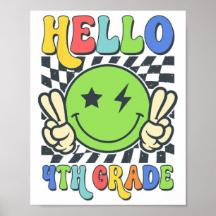 Poster Olá Vibrações da 4ª Série Rosto de Sorriso Groovy