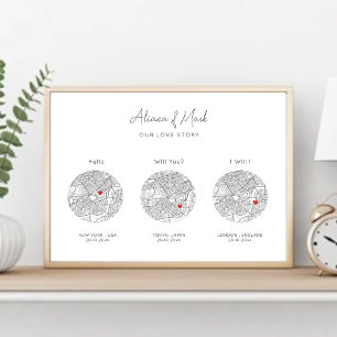 Poster Olá, Will, Eu Faço Um Mapa Elegante Personalizado