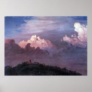 Poster Olana nas nuvens pela igreja de Frederic Edwin