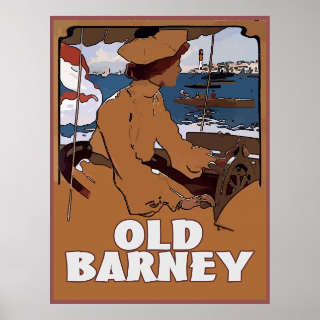 Poster OLD BARNEY, Barnegat Lighthouse Estilo Vintage (Frente)