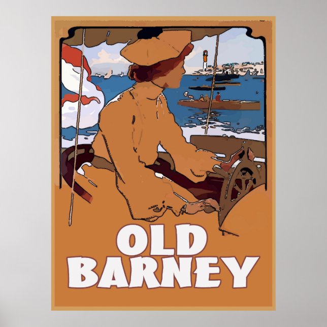 Poster OLD BARNEY, Barnegat Lighthouse Estilo Vintage (Frente)