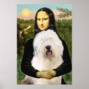 Póster Old English Sheepdog - Mona Lisa