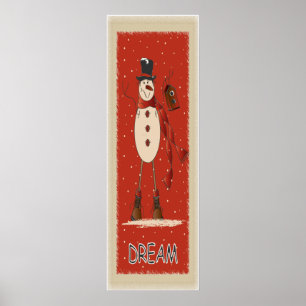 Póster Old Fashion Dream Snowman   Natal