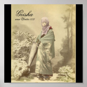 Poster Old Geisha photo circa Winter 1885
